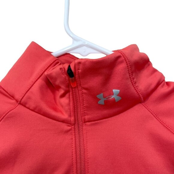 UNDER ARMOUR Women's Size SM‎ Cold Gear  1/2 ZIP Sleeve Running Top Bright Pink - Picture 3 of 6